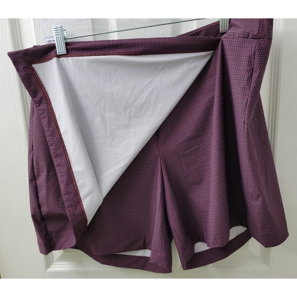 Spanx Sunshine Skort Geoscape Print Size XL Navy Blue Burgundy EUC UPF 50+ - Picture 5 of 7